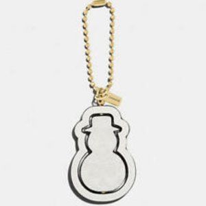 Coach Spinning Snowman Bag Charm Key Chain NWT